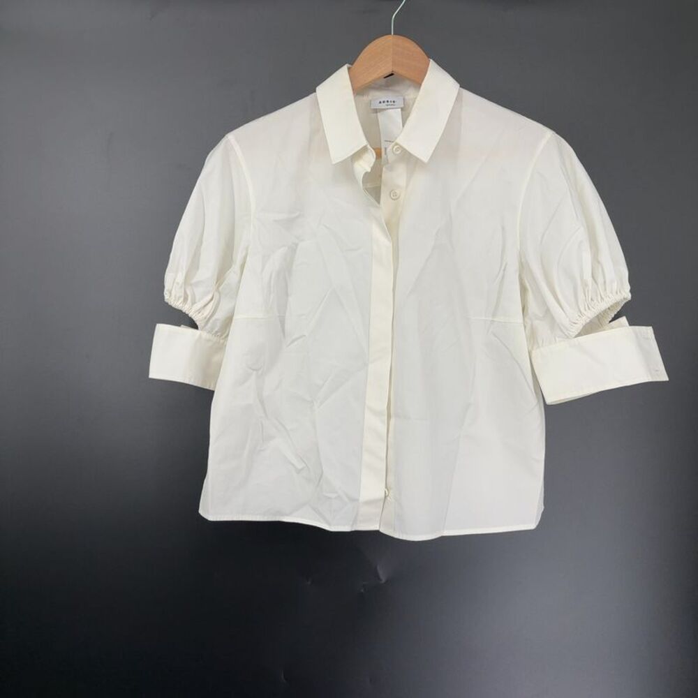 Akris Punto Poplin Blouse with Half Puff Sleeves
